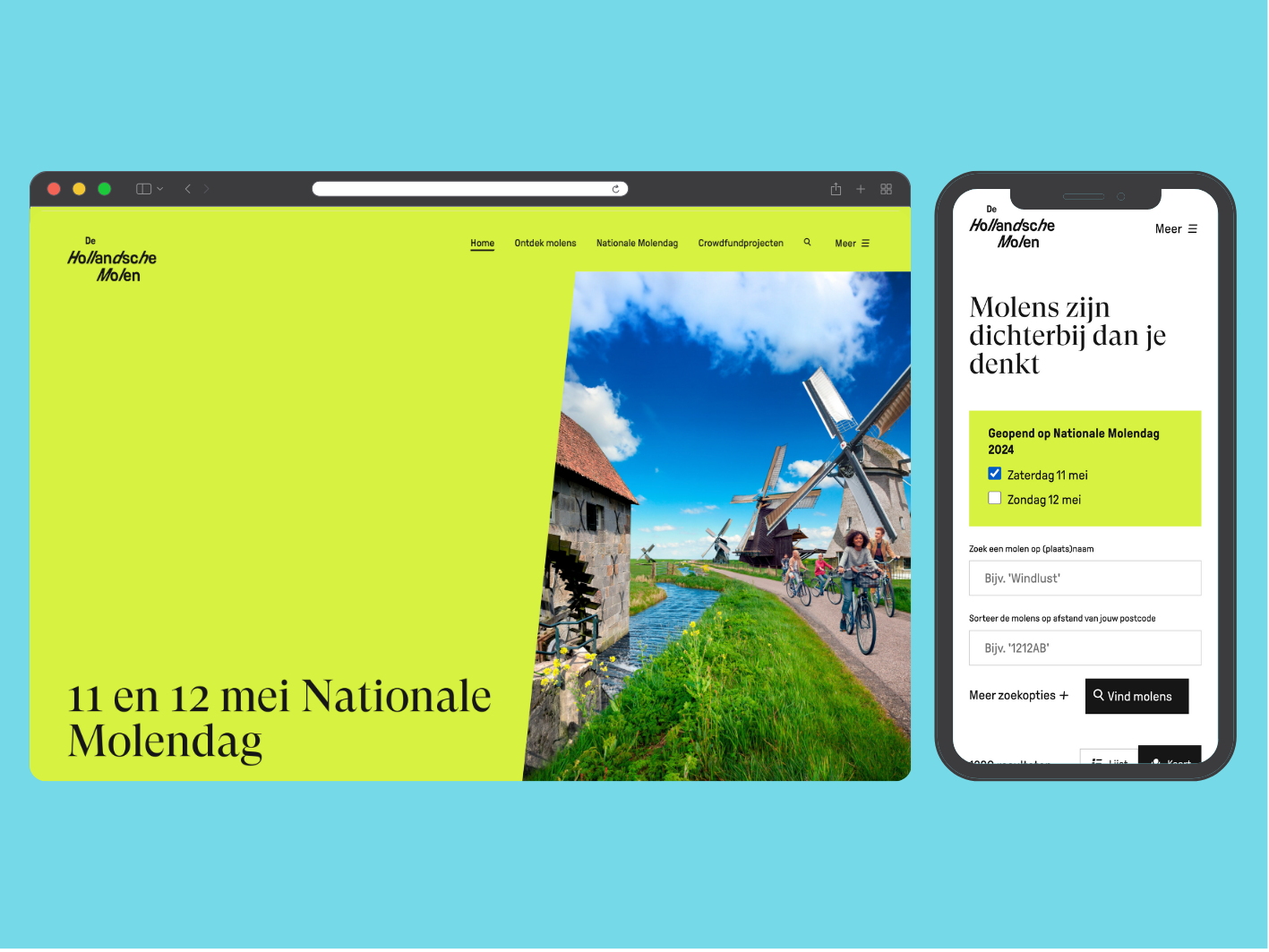 Campagne nationale molendag in browser op desktop en mobile