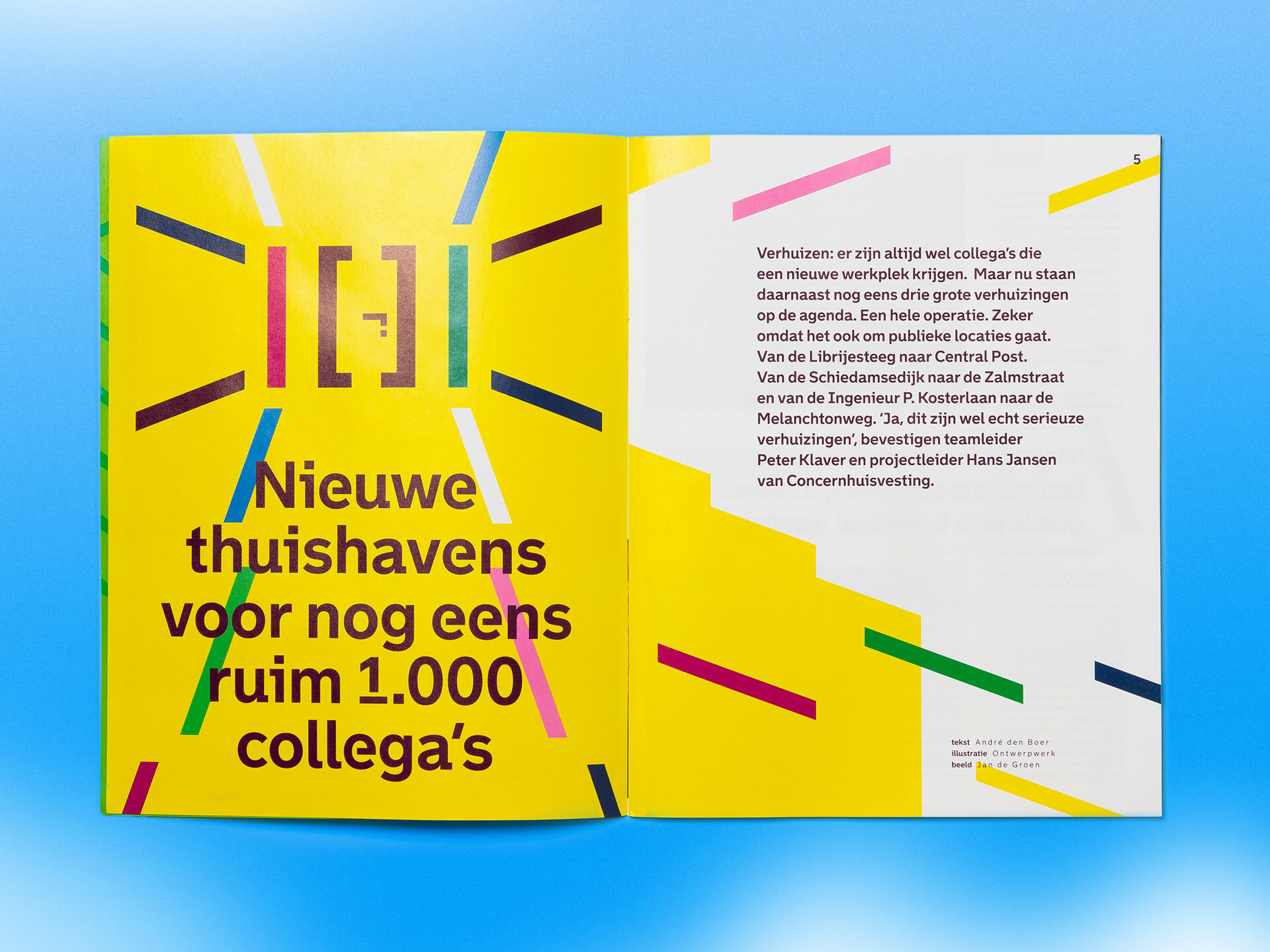 spread van het magazine stadswerker over nieuwe plekken voor collega's van de gemeente rotterdam