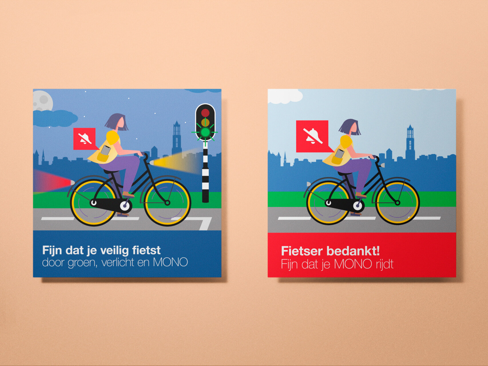 Posters voor de Utrecht fietst veilig campagne