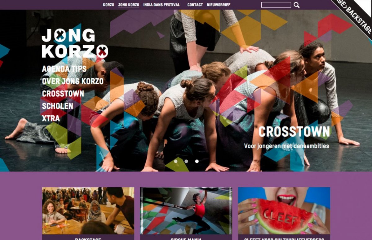 Screendump Korzo website